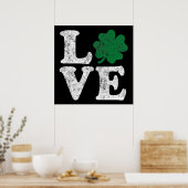St Patrick's Day LIEBE Kleeblatt Irish Poster (Küche)