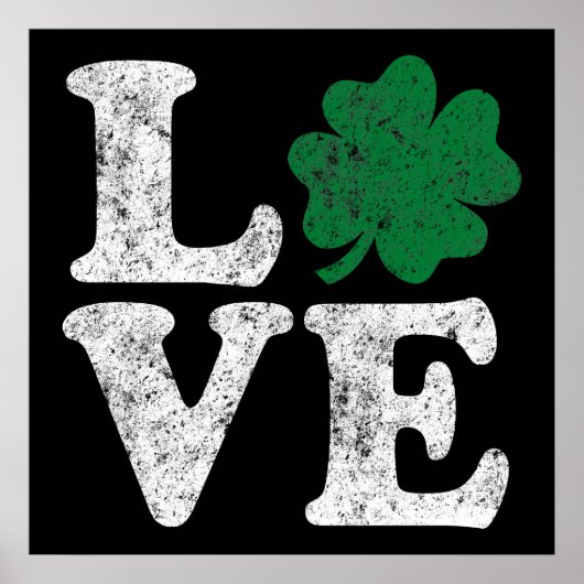 St Patrick's Day LIEBE Kleeblatt Irish Poster (Vorne)