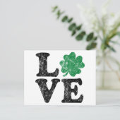 St Patrick's Day LIEBE Kleeblatt Irish Postkarte (Stehend Vorderseite)