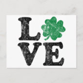 St Patrick's Day LIEBE Kleeblatt Irish Postkarte (Vorderseite)
