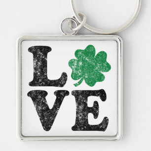St Patrick's Day LIEBE Kleeblatt Irish Schlüsselanhänger