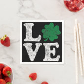 St Patrick's Day LIEBE Kleeblatt Irish Serviette (Beispiel)