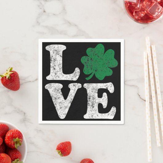 St Patrick's Day LIEBE Kleeblatt Irish Serviette (Beispiel)