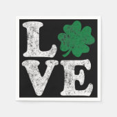 St Patrick's Day LIEBE Kleeblatt Irish Serviette (Vorderseite)