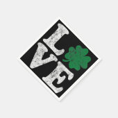 St Patrick's Day LIEBE Kleeblatt Irish Serviette (Ecke)
