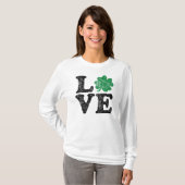 St Patrick's Day LIEBE Kleeblatt Irish T-Shirt (Vorne ganz)