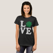 St Patrick's Day LIEBE Kleeblatt Irish T-Shirt (Vorne ganz)