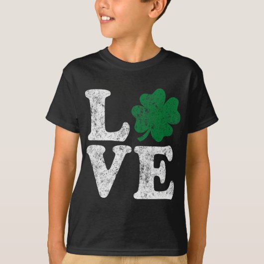 St Patrick's Day LIEBE Kleeblatt Irish T-Shirt (Vorderseite)