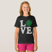 St Patrick's Day LIEBE Kleeblatt Irish T-Shirt (Vorne ganz)