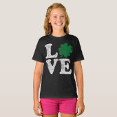 St Patrick's Day LIEBE Kleeblatt Irish T-Shirt (Vorne ganz)