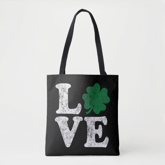 St Patrick's Day LIEBE Kleeblatt Irish Tasche (Vorderseite)