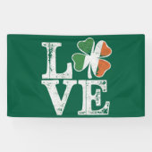 St Patricks Day Liebe Lucky Irish Kleeblatt Green Banner (Horizontal)