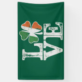 St Patricks Day Liebe Lucky Irish Kleeblatt Green Banner (Vertikal)
