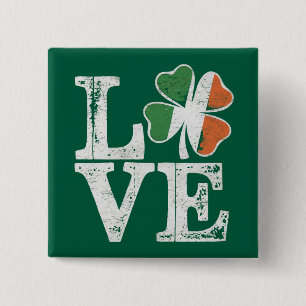 St Patricks Day Liebe Lucky Irish Kleeblatt Green Button
