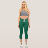 St Patricks Day Liebe Lucky Irish Kleeblatt Green Capri Leggings (Vorderseite)