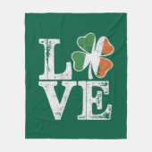 St Patricks Day Liebe Lucky Irish Kleeblatt Green Fleecedecke (Vorderseite)