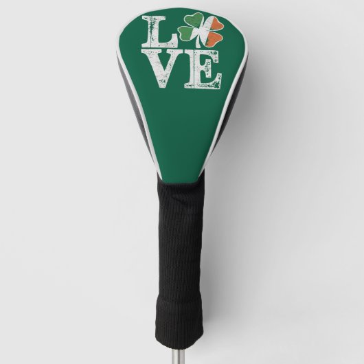 St Patricks Day Liebe Lucky Irish Kleeblatt Green Golf Headcover (Vorderseite)