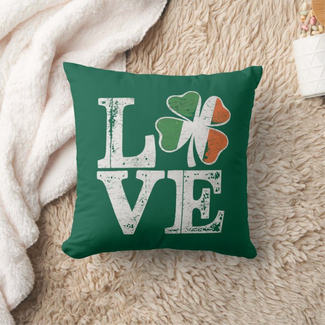 St Patricks Day Liebe Lucky Irish Kleeblatt Green Kissen (Decke)