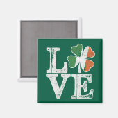 St Patricks Day Liebe Lucky Irish Kleeblatt Green Magnet (Vorderseite/Rückseite)