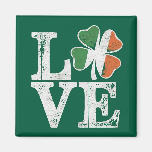 St Patricks Day Liebe Lucky Irish Kleeblatt Green Magnet (Vorne)