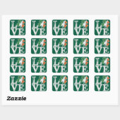 St Patricks Day Liebe Lucky Irish Kleeblatt Green Quadratischer Aufkleber (Blatt)