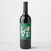 St Patricks Day Liebe Lucky Irish Kleeblatt Green Weinetikett (Vorderseite)