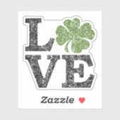 St Patricks Day LIEBE mit Kleeblatt Aufkleber (Blatt)