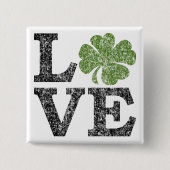 St Patricks Day LIEBE mit Kleeblatt Button (Vorderseite)