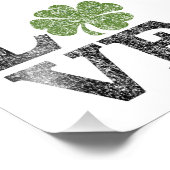 St Patricks Day LIEBE mit Kleeblatt Fotodruck (Ecke)