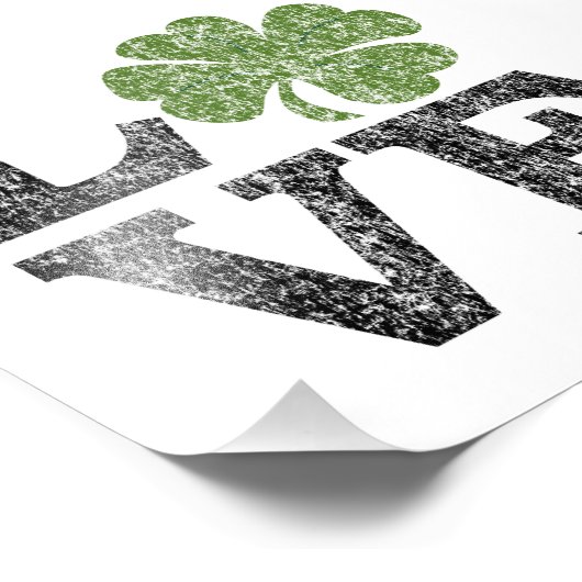St Patricks Day LIEBE mit Kleeblatt Fotodruck (Ecke)