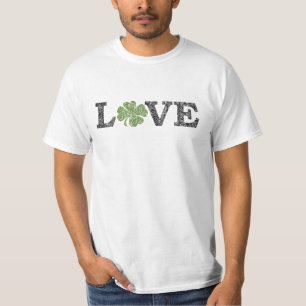 St Patricks Day LIEBE mit Kleeblatt T-Shirt