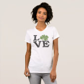 St Patricks Day LIEBE mit Kleeblatt T-Shirt (Vorne ganz)