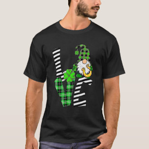 St Patricks Day Liebes-Gnome Shamrock Hufeisen Ir T-Shirt