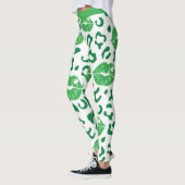 St. Patrick's Day Lips Kiss Green Kleeblatt Clover Leggings (Links)