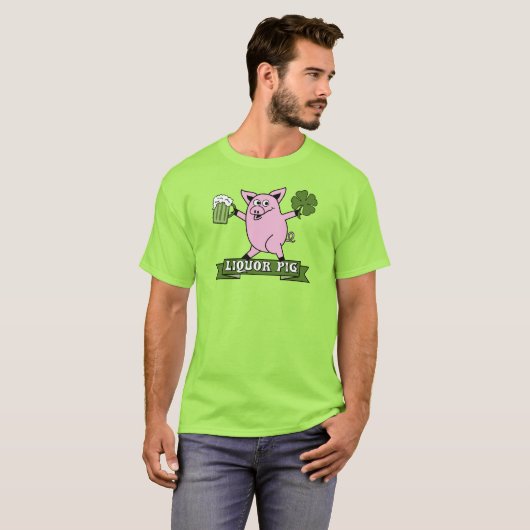 St Patricks Day Liquor Pig T-Shirt (Vorne ganz)