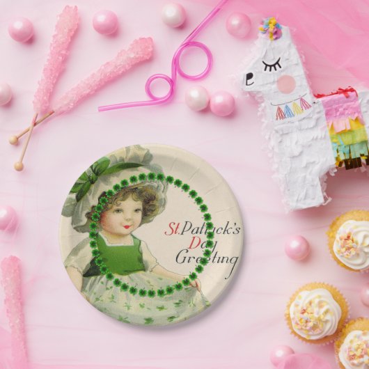 St Patrick's Day Little Irish Girl Pappteller (Party)