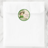 St Patrick's Day Little Irish Girl Runder Aufkleber (Tasche)