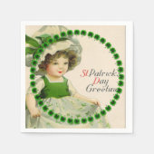 St Patrick's Day Little Irish Girl Serviette (Vorderseite)