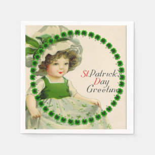 St Patrick's Day Little Irish Girl Serviette