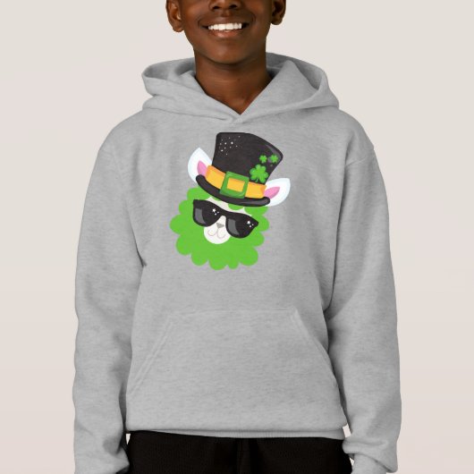 St. Patrick's Day, Llama, Alpaca, Leprechaun Hat Hoodie (Vorderseite)