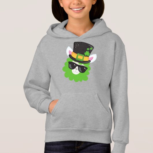 St. Patrick's Day, Llama, Alpaca, Leprechaun Hat Hoodie (Vorderseite)