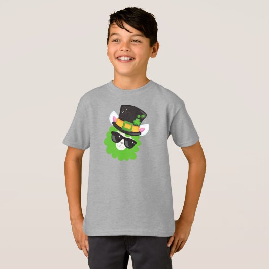St. Patrick's Day, Llama, Alpaca, Leprechaun Hat T-Shirt (Vorne ganz)