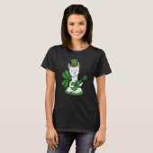 St Patricks Day Llama Gitarre spielen Relaxen Musi T-Shirt (Vorne ganz)