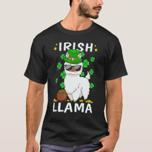 St Patricks Day Llama Irish Llama Kleeblatt Funny T-Shirt