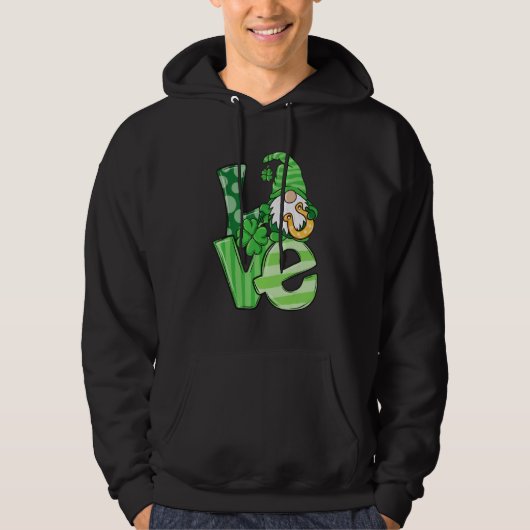 St Patrick's Day Love Gnomes Shamrock Horseshoe Ir Hoodie (Vorderseite)