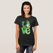 St Patrick's Day Love Gnomes Shamrock Horseshoe Ir T-Shirt (Vorne ganz)