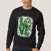 St Patrick's Day Love Gnomes Shamrock Leopard Iris Sweatshirt (Vorderseite)