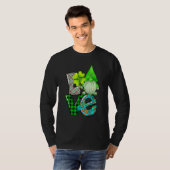 St Patrick's Day LOVE Gnomes Shamrock Leopard T-Shirt (Vorne ganz)