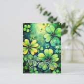 St. Patrick's Day Luck - Aquarellbilder 🍀 ✨ Feiertagspostkarte (Stehend Vorderseite)