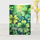 St. Patrick's Day Luck - Aquarellbilder 🍀 ✨ Karte (Gelbe Blume)